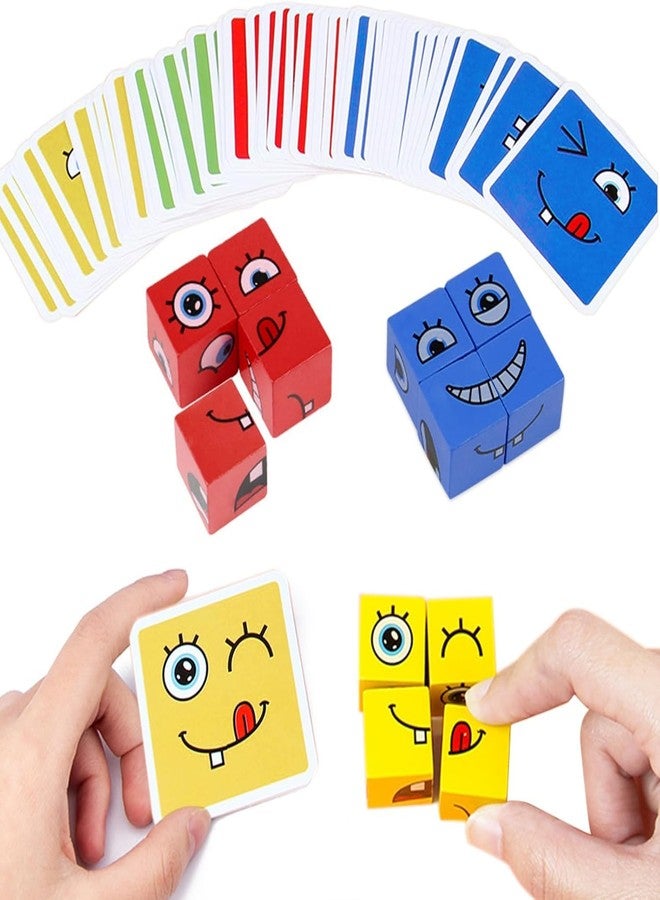 Rexez Wooden Cube Puzzle, Expression Toy, Interactive Puzzle Games, Wooden Cubez Game, Puzzle Building Cubez, Family Game - Image 5